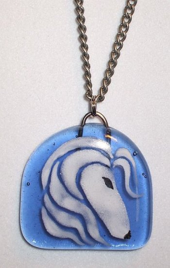 Fused Glass Afghan Hound Necklace