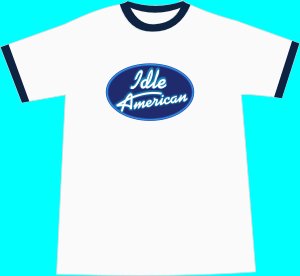 Idle American T-shirt - White-Navy Ringer XL