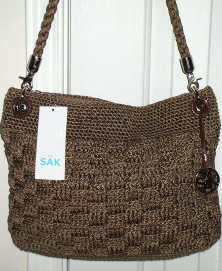 NWT THE SAK BRONZE KNIT HOBO HANDBAG/PURSE SR$64