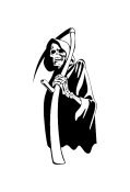Grim Reaper Skull Vinyl Auto Window Decal Sticker #sku-009