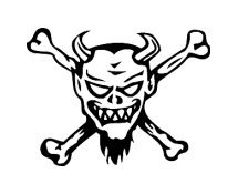Gremlin Devil Skull and Crossed Bones Vinyl Auto Car Truck Window Decal Sticker #sku-012