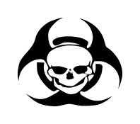 Biohazard Skull Logo Vinyl Car Truck Auto Window Decal Sticker #sku-014