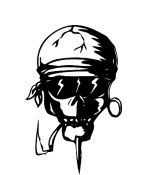 Smoking Skull Vinyl Window Decal Sticker #sku-021