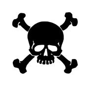 Skull and Crossed Bones Window Decal Sticker #sku-023