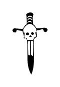 Dagger with Skull Window Decal Sticker sku-024