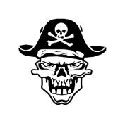 Pirate Skull Window Decal Sticker #sku-025