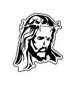 Jesus Portrait Window Decal Sticker #jesus001