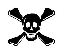 Skull and Crossed Bones Window Decal Sticker sku-026