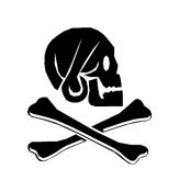 Skull and Crossed Bones Vinyl Window Graphic Decal sku-027