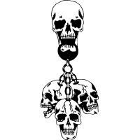 Hanging Skulls Vinyl Window Graphic Decal sku-029
