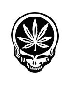 Greatful Dead Skull with Pot Leaf Window Graphic Decal sku-030
