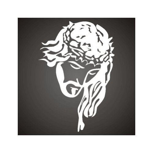 Christian Decals : Jesus with Crown of Thorns - Vinyl Graphic Sticker - jesus002