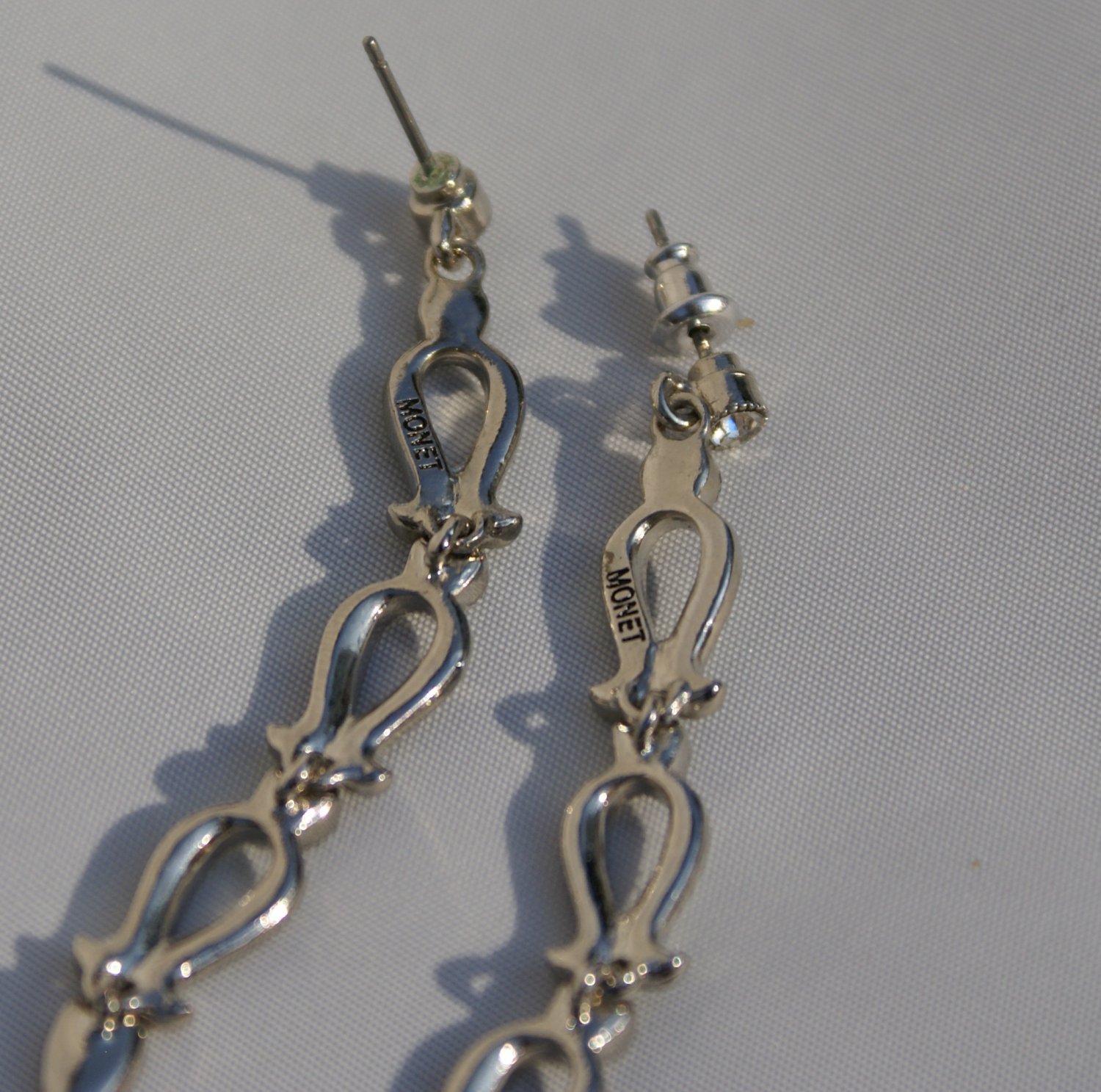 Vintage Mod Rhinestone Bridal Earrings c1970