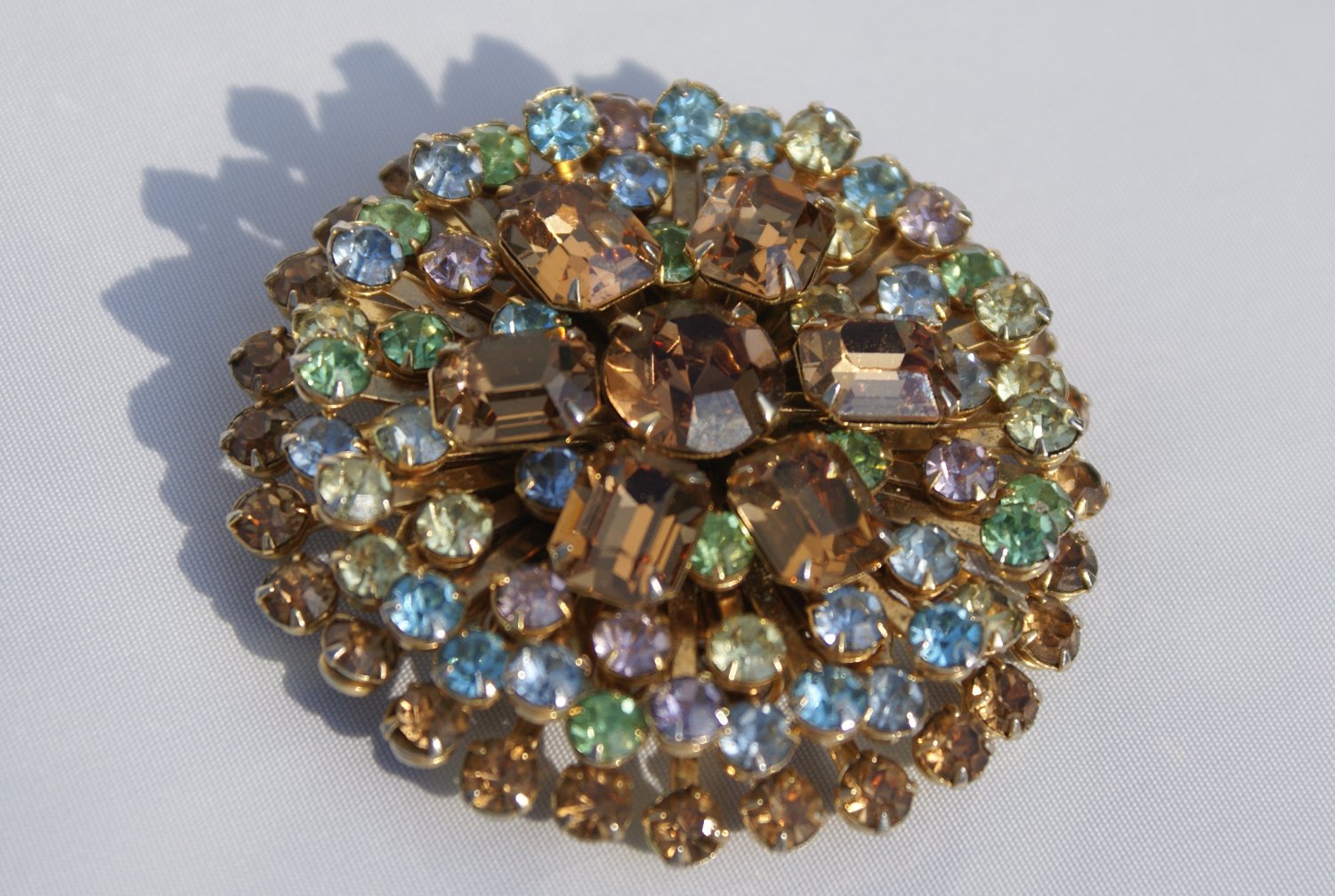 Vintage Juliana Brooch with old European finely cut masterpiece stones c1920