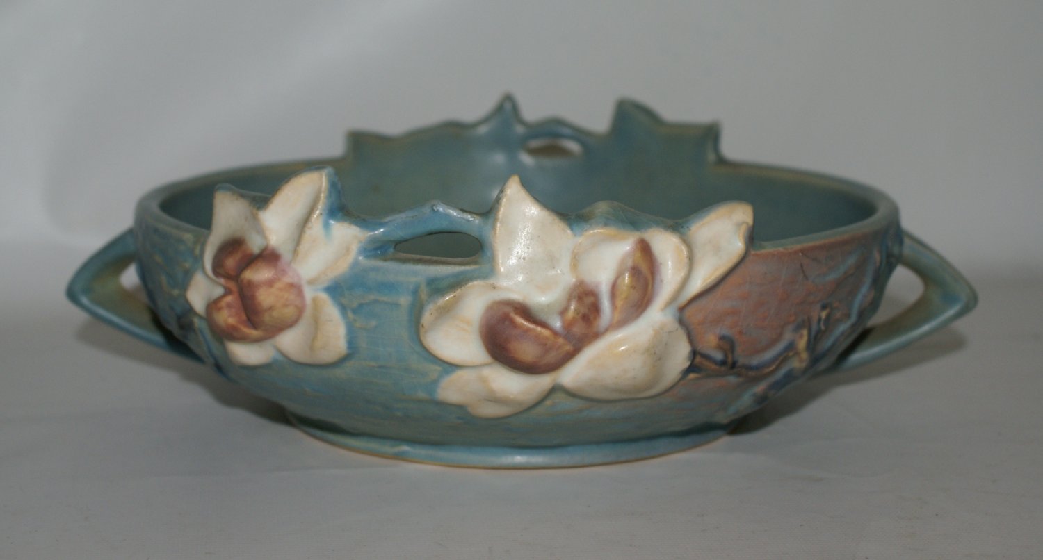 Roseville Blue Magnolia Bowl