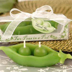 Two Peas in a Pod Candle Baby Shower Favor (set of 4)