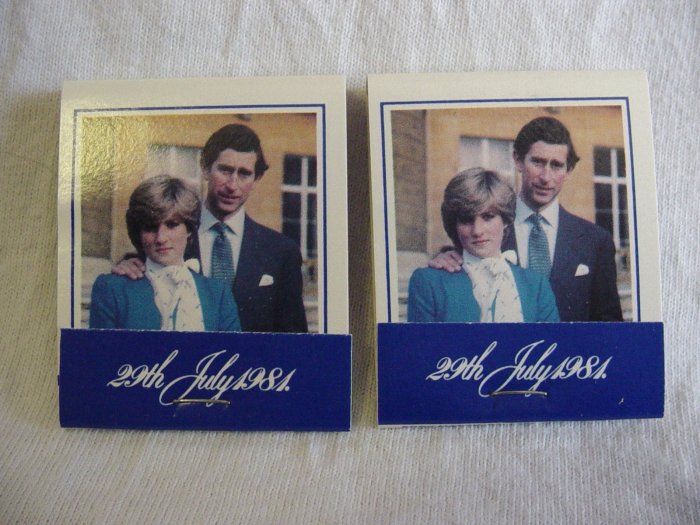 2 Princess Diana Prince Charles Royal Wedding Souvenir Match Books