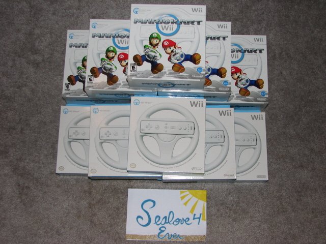 Mario Kart Wii Game w/ 2 Nintendo Wheels