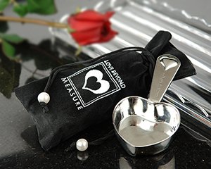 'Love Beyond Measure' Measuring Cup in Embroidered Velvet Pouch