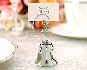 "Charming" Silver Bell with Dangling Heart Charm (Set of 4)