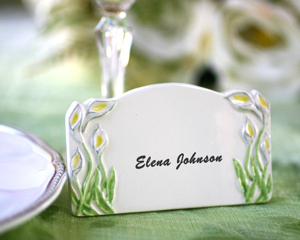 Ceramic Callalily Erasable Place Card Holder Magnet