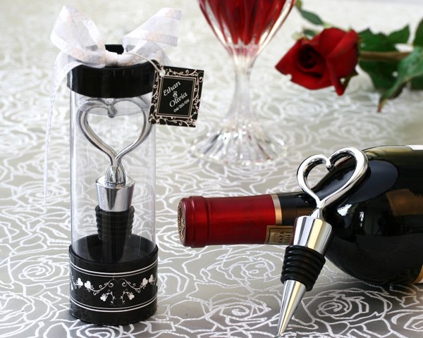 Sterling Heart Bottle Stopper in Tall Showcase Display Box