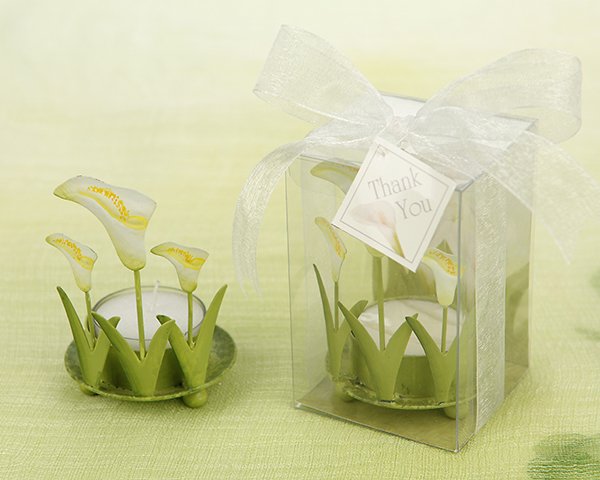 Handpainted Tin Calla Lilly Tealight Holder
