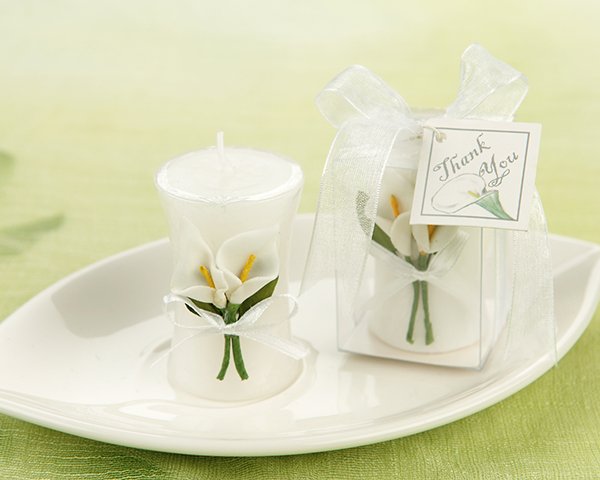 'Calla Lily Elegance' Vase Shaped Candle