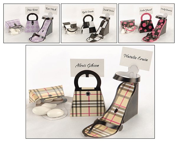 'Signature Style' Purse and Shoe Favor Box/ Place Card Holders (Set of 12)