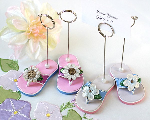 Garden Party Flip Flop Placecard Holders - Set of 4 (2 pairs)