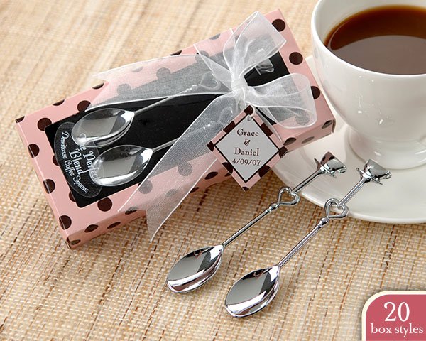 Silver Chrome Demitasse Spoons in Personality Box (20 styles/colors) (Set of 4)