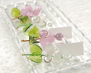 ''Allure' Glass Grapes Placecard Holders (Set of 4)