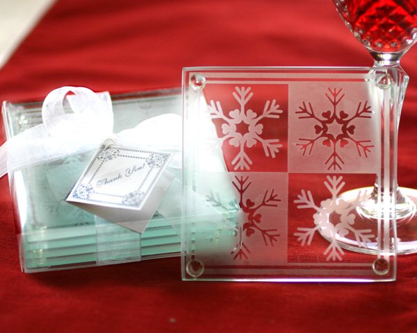 Crystal Snowflake Glass Coasters