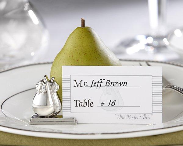 "The Perfect Pair" Silver-Plated Placecard Holders - Set of 4