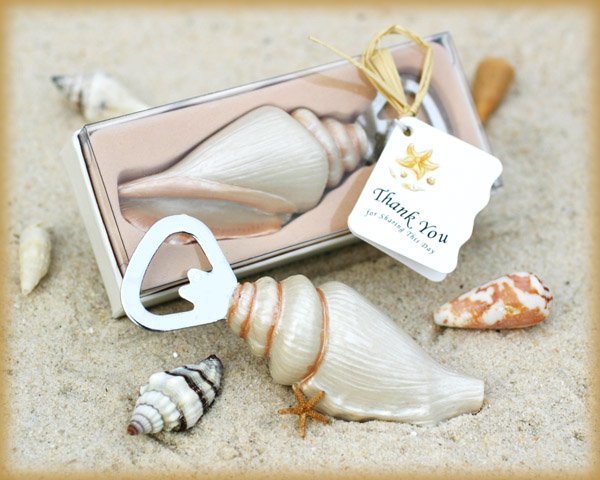 "Shore Memories" Sea Shell Bottle Opener with Thank you Tag