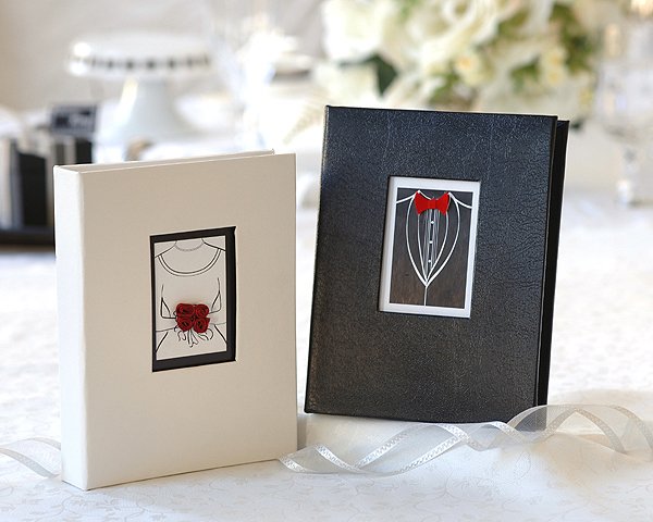 "Black Tie Affair" Bride and Groom Photo Album Favors