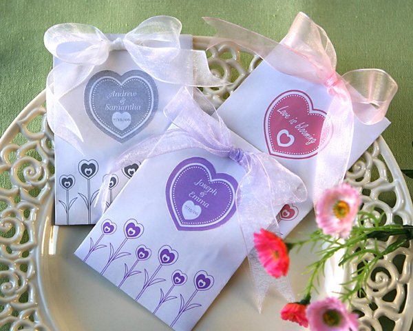 "Love is Blooming" Wildflower Seed Favor Kits (Set of 12)