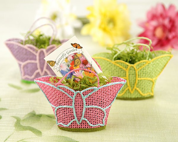 Butterfly Garden Gift Baskets with Wildflower Seed Packets, Set of 12