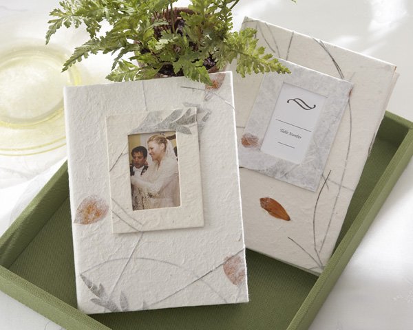 "Memories" Guest Photo Album Favors - Pressed Leaves