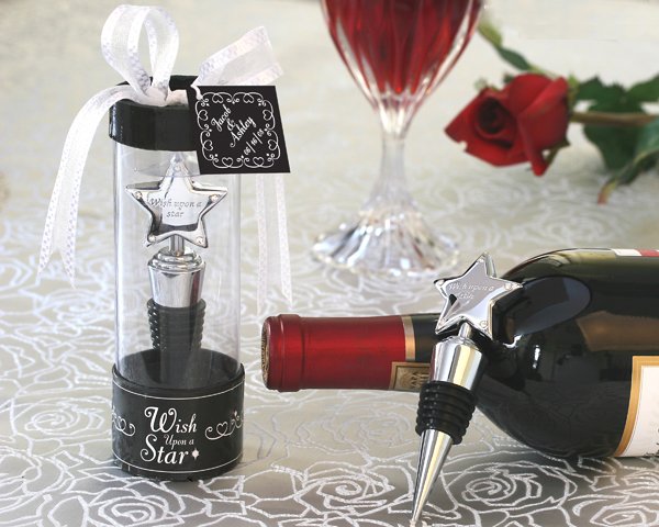 "Wish Upon A Star" Bottle Stopper with Rhinestone Accents in Tall Showcase Display Box