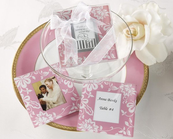 Picture Perfect Pink Glass Photo Coasters