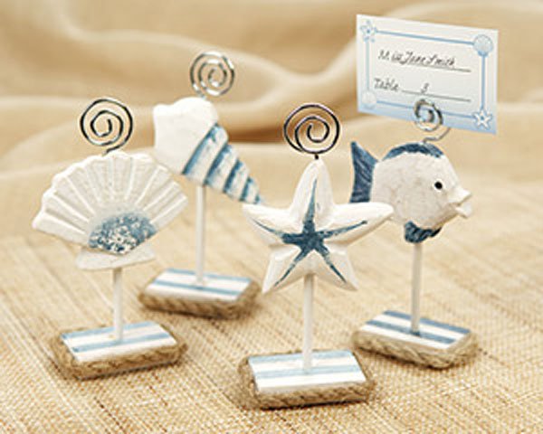 "Nantucket Shore" Handcrafted Wooden Placecard Holders (Set of 4)