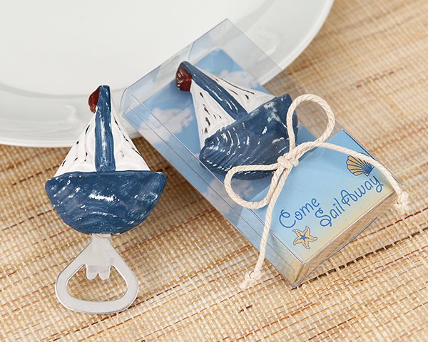 'Come Sail Away' Handcrafted Wooden Bottle Opener (Set of 4)