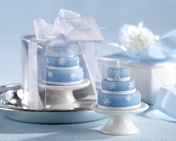 "Icing on the Cake" Winter Wedding-Cake Candle (Set of 4)