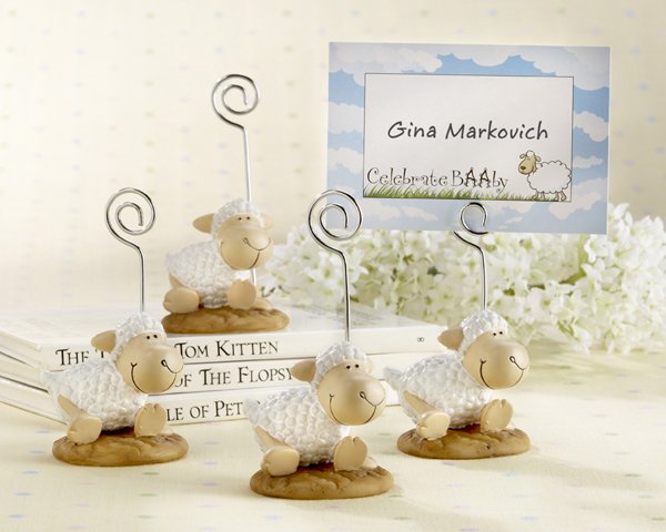 "Celebrate Baby" Lamb Placecard/Photo Holder (Set of 4)