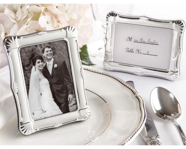 "Shining Moments" Scalloped Silver-tone Photo Frame/Place Card Holder