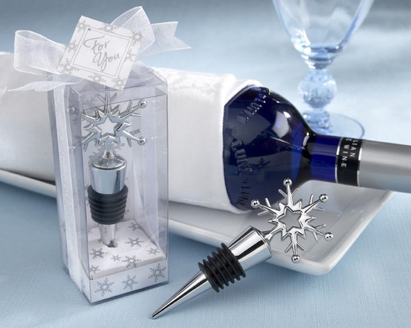 Snowflake Bottle Stopper in Shimmering Gift Box