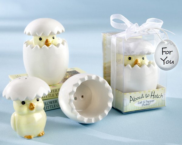 "About to Hatch" Ceramic Baby Chick Salt & Pepper Shakers