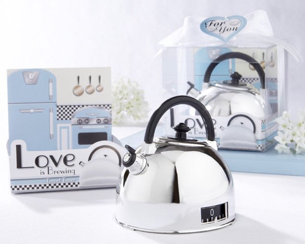 "Love is Brewing" Teapot Timer in Classic Retro Gift Package
