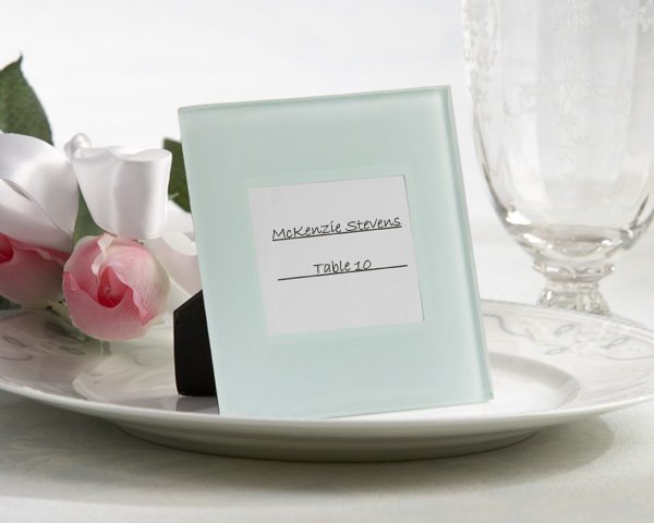 "Portraits of Love" Frosted-Glass Frame/Place Card Holder (Set of Four)